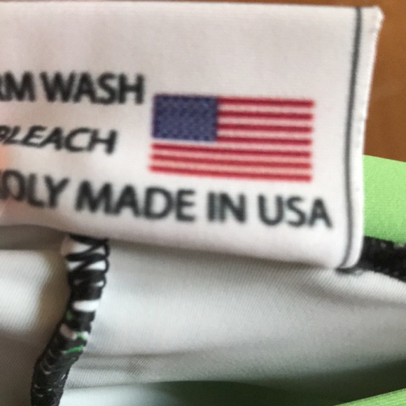 Ajo Dance studio workout Booty Shorts L x 4.25” bright green Trojan detail EUC - Picture 7 of 7